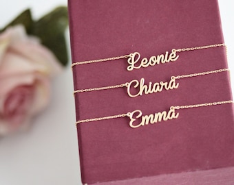 Gepersonaliseerde naamketting: sterlingzilver, verguld, aangepaste sieraden
