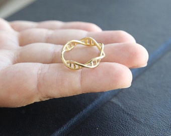 Gold Dna Ring-Dna Ring-Science Ring-Chemistry Ring-Molecule Ring-Sterling Silver Dna Ring-Biology Ring