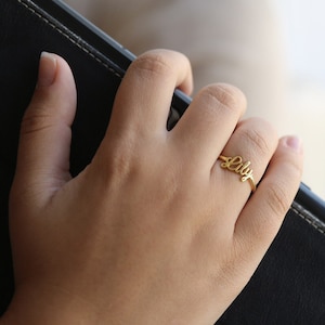 Gold  Name Ring-Name Ring-Name Jewelry-Personalized Ring-Personalized Jewelry-Personalized Gift-Bridesmaid Gift-Mothers Day Gift-