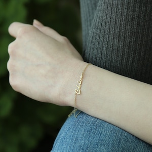 Custom Bracelet -Name Bracelet-Dainty Initials Bracelet-Bracelet-Signature Name Bracelet-Personalized Gifts-Mothers Day Gift