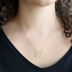 Personolized Monogram Necklace-Personolized Necklace-Personolized Jewelry-Personolized CustomJewelry-Gold Necklace-Personalized Gift