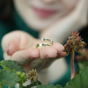 Personalized Name Ring- Gold Dainty Ring--Personalized Letter-Ring Custom Initials Ring Wrap Ring  Gift for Her-Mother Gift