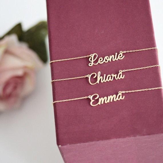 14k rose gold name necklace deals