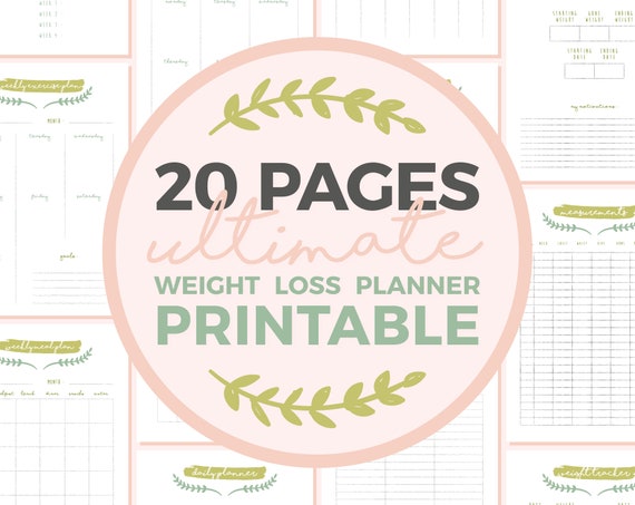 weight loss planner printable