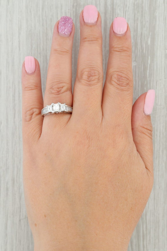 2.17ctw 3-Stone Diamond Ring 14k White Gold Size … - image 8