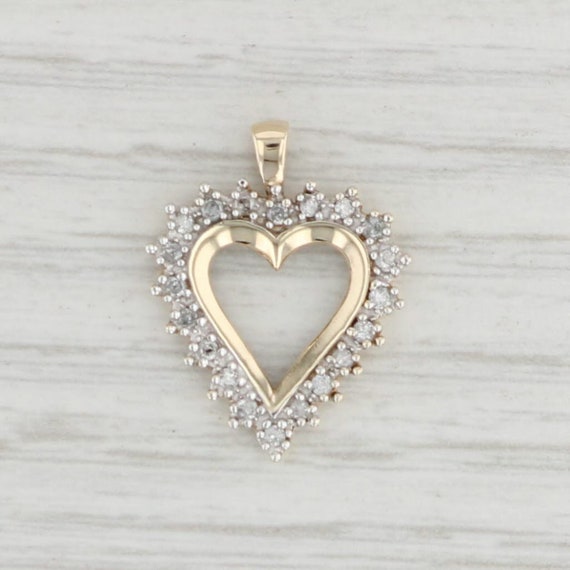0.20ctw Diamond Halo Heart Pendant 10k 