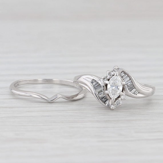 0.35ctw Diamond Engagement Ring Wedding Band Guar… - image 2