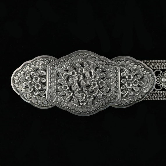 Floral Sterling Silver Belt, Vintage Belt, 925 Ste