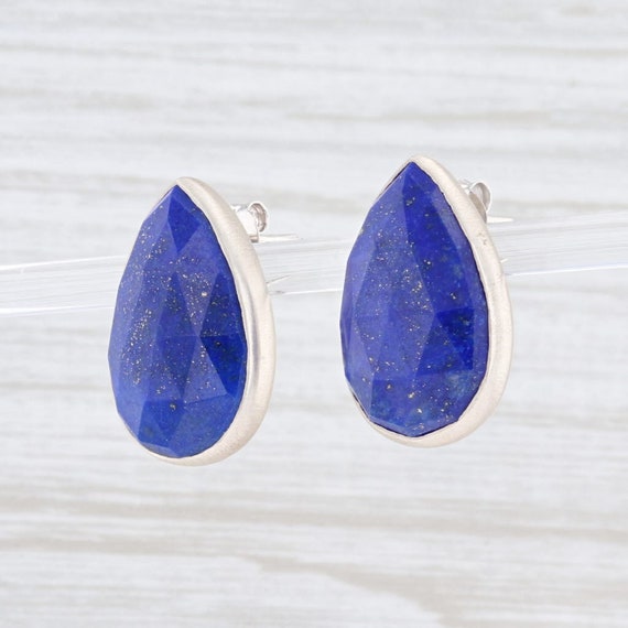 Lapis Lazuli Earrings, Stone Earrings, Teardrop E… - image 2