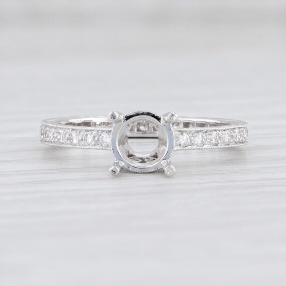 Round Solitaire Ring, Semi Mount Eternity Ring, S… - image 2