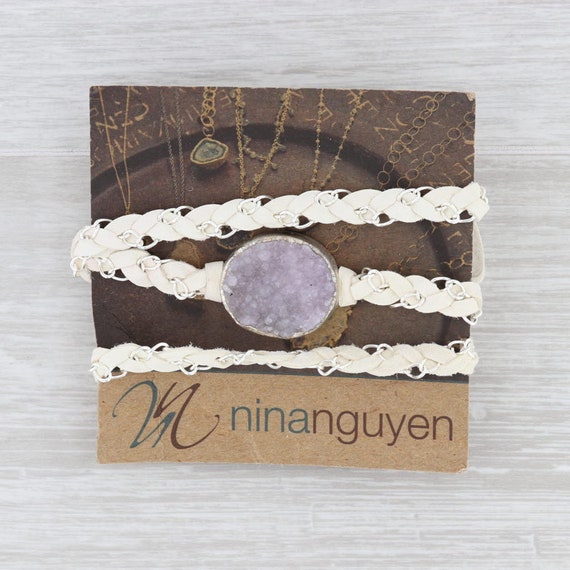 New Nina Wynn Cordelia Necklace Amethyst Druzy Wo… - image 1