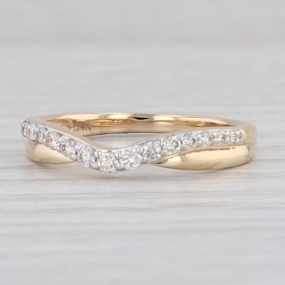 New 0.25ctw Diamond Contoured Ring 14k Gold Stack… - image 1