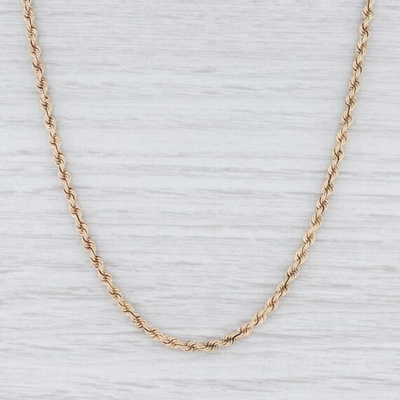 Rope Chain Necklace, Yellow Gold Necklace, 18" Cha