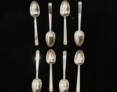 Tiffany Flatware Set 8 Teaspoons Hampton 1934 Sterling Silver 6 quot Spoons