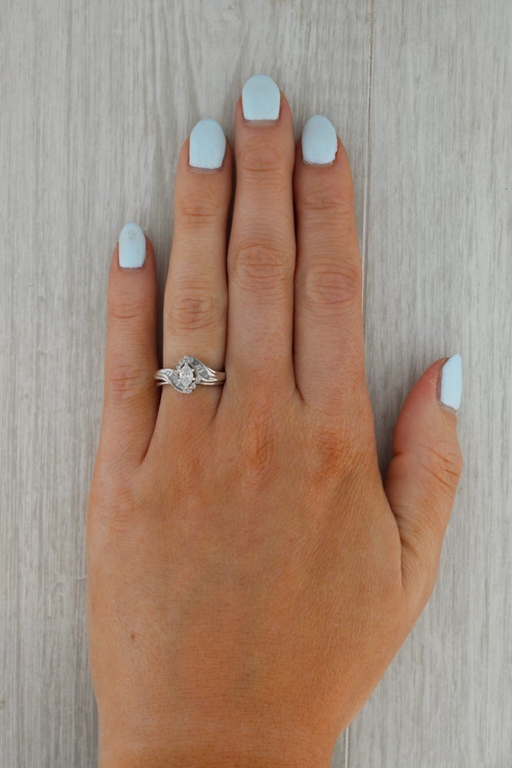 0.35ctw Diamond Engagement Ring Wedding Band Guar… - image 9