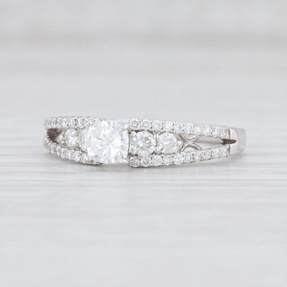 Diamond Engagement Ring, White Gold Ring, Size 7.2