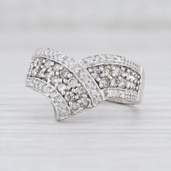 Contoured Diamond Ring, Pave Diamond Ring, Diamond