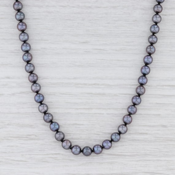 Cultured Pearl Necklace, Black Pearl Necklace, Pea