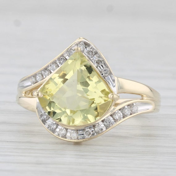 2.81ctw Lemon Quartz Diamond Ring 10k Yellow Gold… - image 1