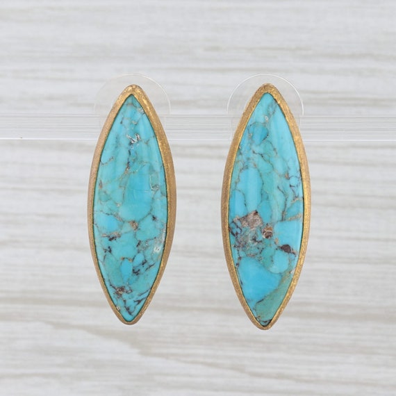 New Nina Nguyen Marbled Turquoise Earrings Sterli… - image 1