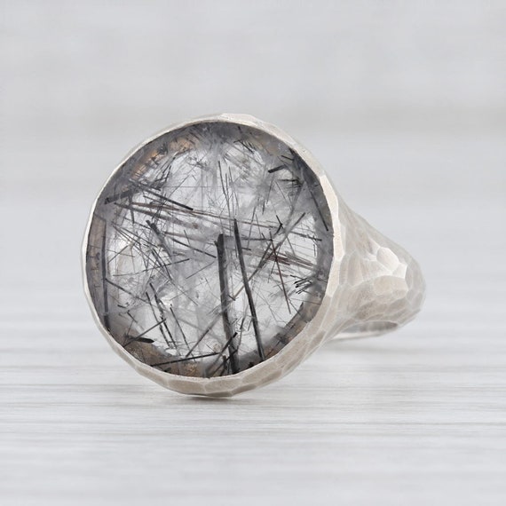 Tourmalated Quartz Ring, Gemstone Statement Ring,