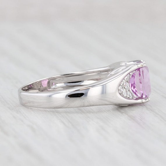 1.69ctw Oval Pink Kunzite Diamond Ring 14k White … - image 5