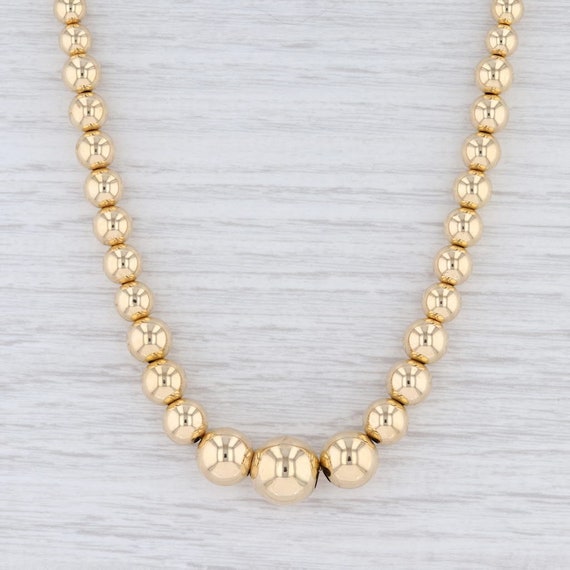 Graduated Bead Necklace, Gold Bead Necklace, State