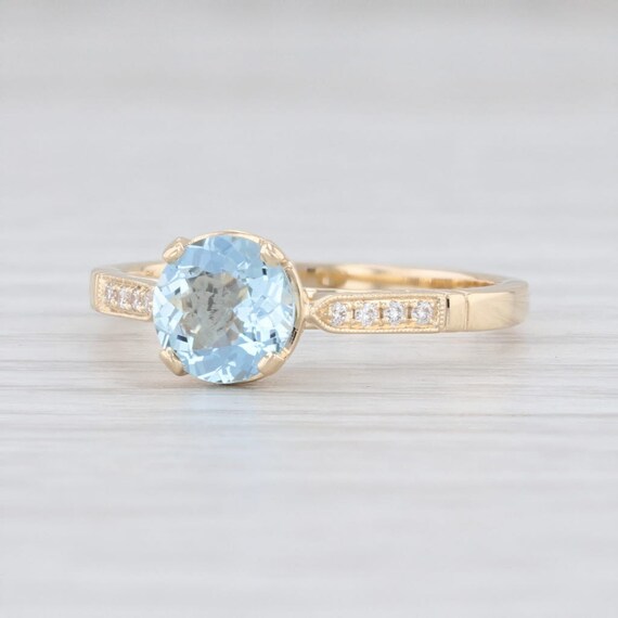 Aquamarine Diamond Ring, Aquamarine Ring, March Bi