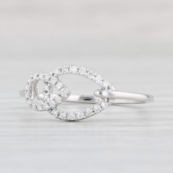 New Diamonds Teardrops Ring 14k White Gold Size 6… - image 1