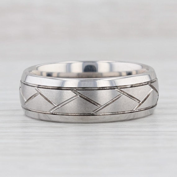 New Crisscross Pattern Cobalt Chrome Ring Size 11… - image 1