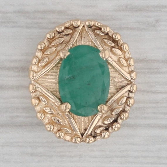 0.75ct Emerald Slide Bracelet Charm 14k Yellow Go… - image 1