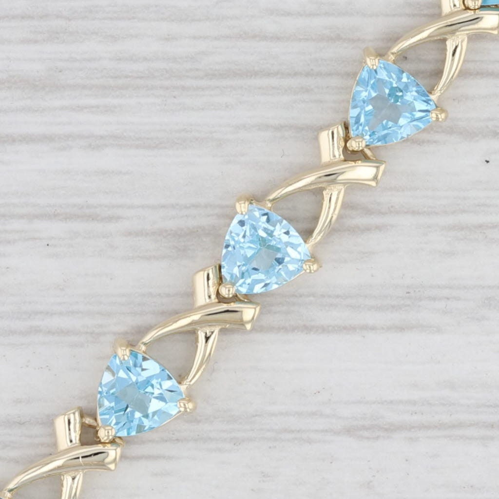 8.50ctw Blue Topaz Tennis Bracelet 10k Yellow Gold 6.75 6.3mm | Etsy