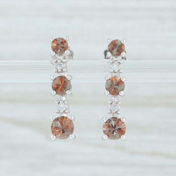 Brown Gemstone Earrings, Andalusite & Diamond Earr