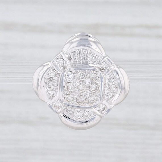 Single Earring, Diamond Flower Earring, White Gold