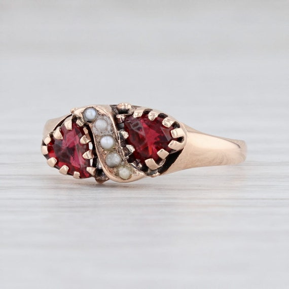 Victorian Garnet Ring, Pearl & Garnet Ring, Garnet