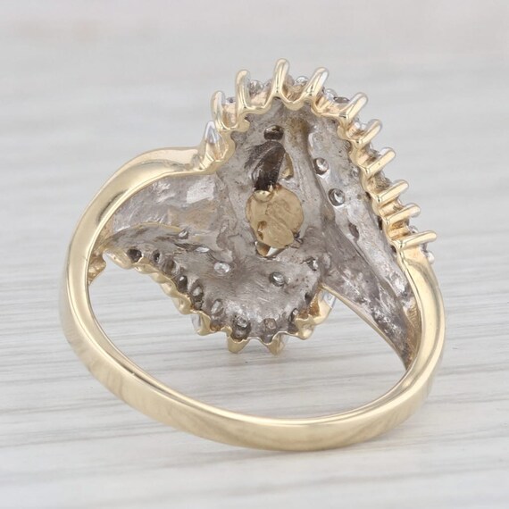 0.18ctw Diamond Bypass Ring 10k Yellow Gold Size 7 - image 4