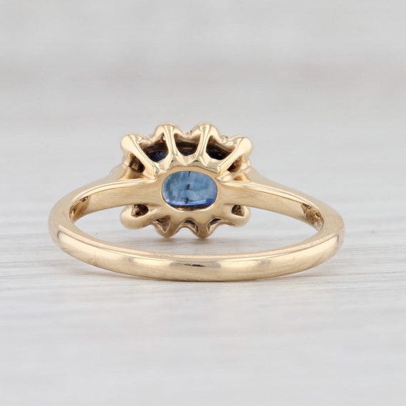 New 0.92ctw Blue Sapphire Diamond Halo Ring 14k Y… - image 4