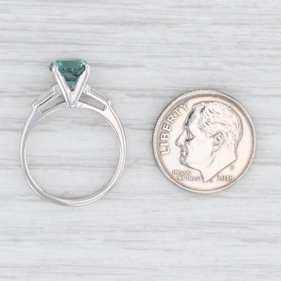 1.77ctw Blue Sapphire Diamond Ring Platinum Size … - image 6