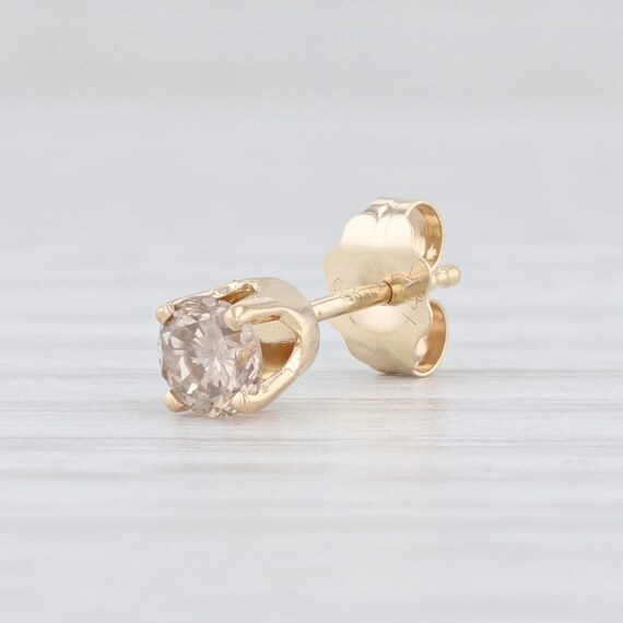 Champagne Diamond Earring, Single Stud Earring, Ye