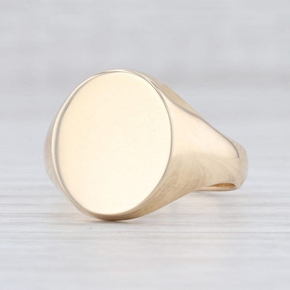 Men's Signet Ring, Engravable Signet Ring, Gold Si