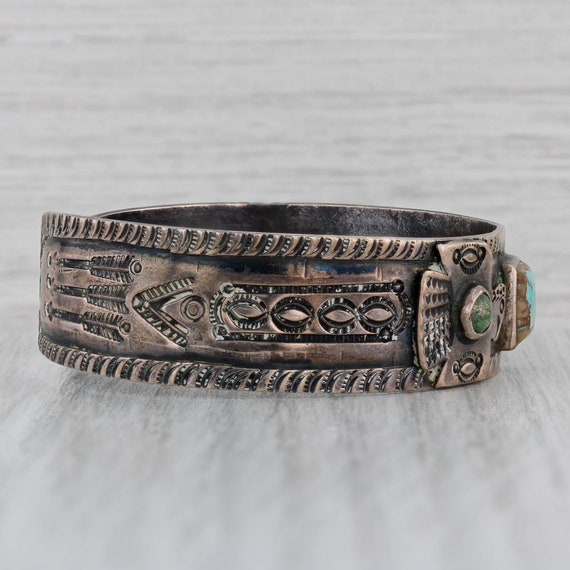Vintage Native American Turquoise Bangle Bracelet… - image 4