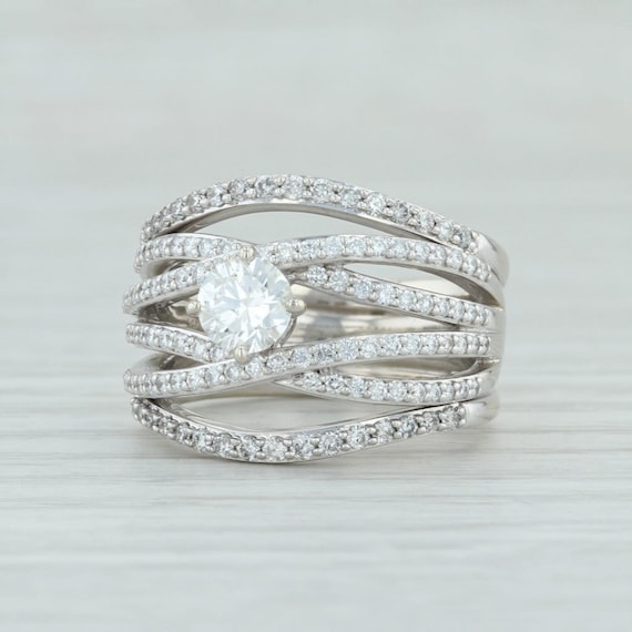 Diamond Cocktail Ring, White Gold Diamond Ring, Wh