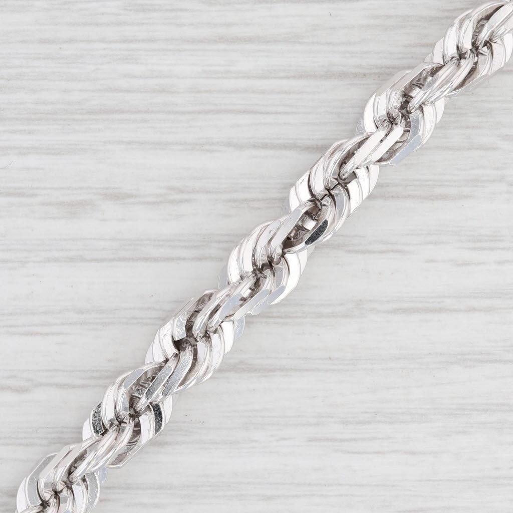 New Rope Chain Bracelet 14k White Gold 8.25 7.5mm Etsy