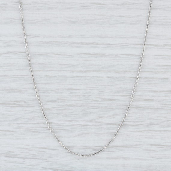 Cable Chain Necklace 14k White Gold 18.5" 0.9mm L… - image 1
