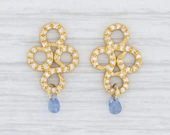 Reinstein Ross Arabesque Drops Sapphire Briolette Earring Enhancers 22k Gold