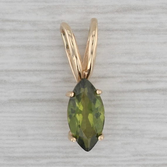 Marquise Solitaire Lab Created Green Spinel Pendan