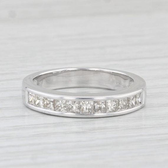 0.75ctw Diamond Wedding Band 10k White Gold Size … - image 2