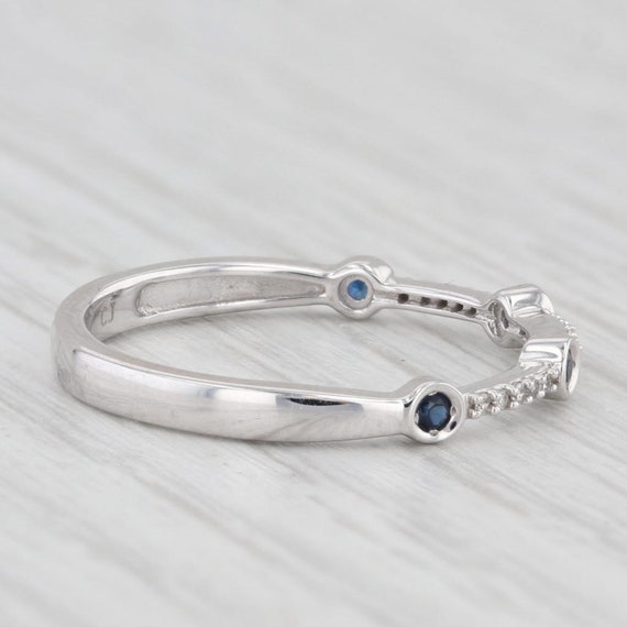 New 0.11ctw Sapphire Diamond Ring 10k White Gold … - image 5