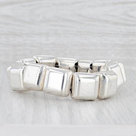 New Square Bead Statement Bracelet Sterling Silve… - image 3