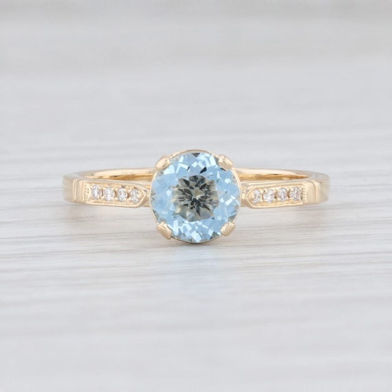 New Beverley K Aquamarine Diamond Ring 14k Gold S… - image 2